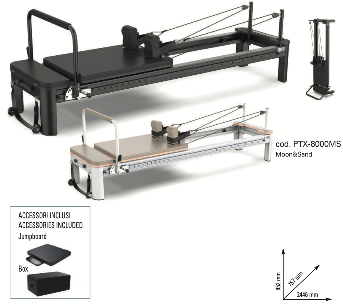 Reformer in alluminio full track PTX8000-PTX8000BP-PTX8000MS