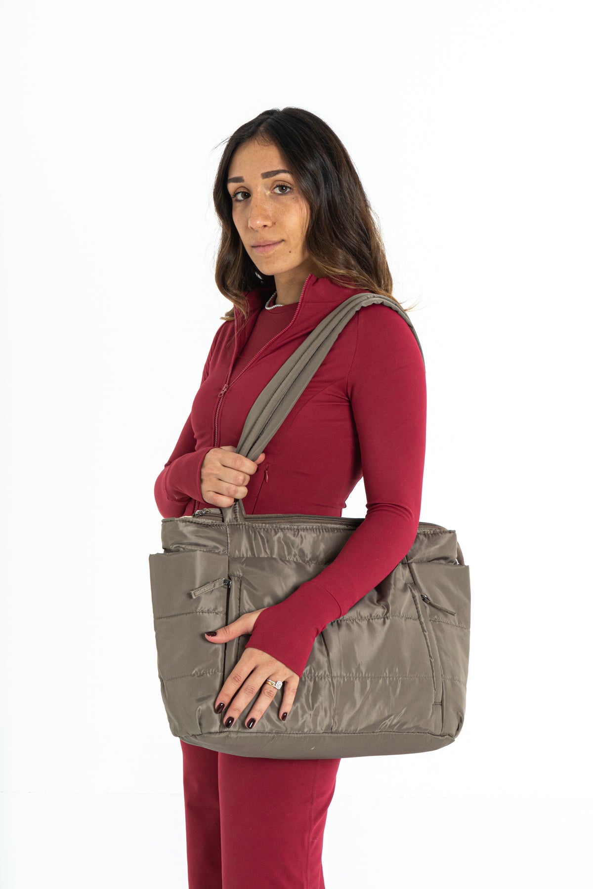 Onyx borsa a spalla Fango